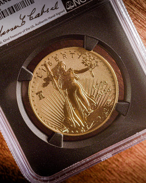 2026-W 1 oz Enhanced Gold American Eagle | Liberty Bell 250 Privy | NGC Advanced Release | Anna Escobedo Cabral Autographed MS70
