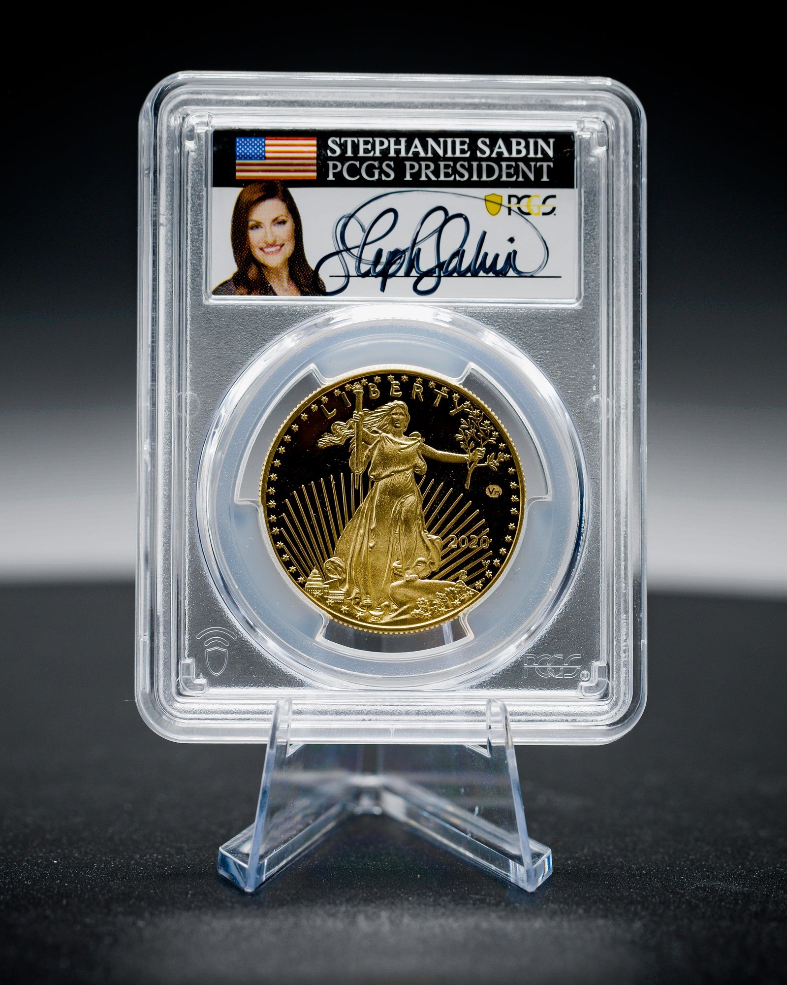 2020-W Gold American Eagle | V75 Privy Mark | PCGS Modern Numismatic Masterpieces | Stephanie Sabin Autographed PR70