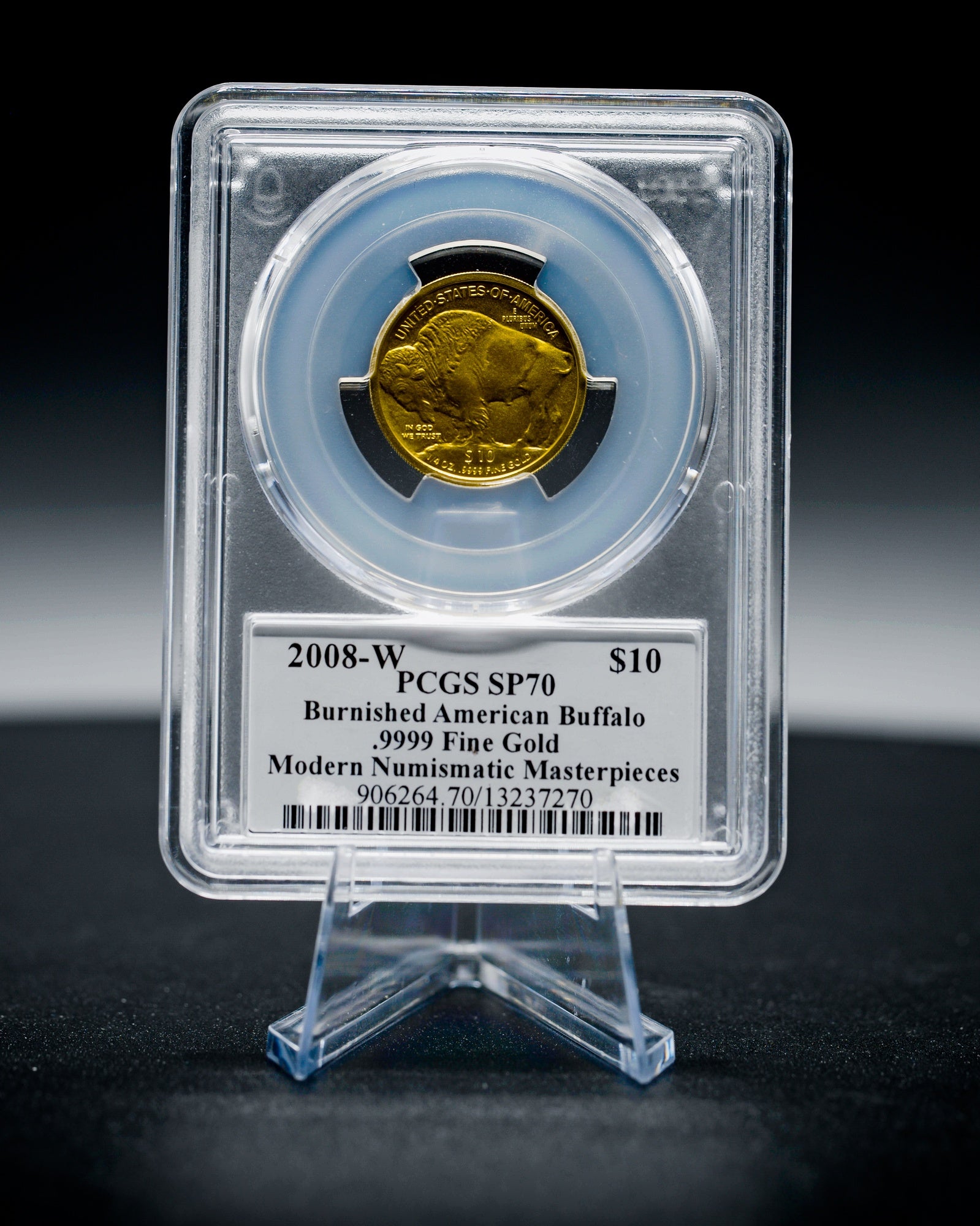 2008 1/4 oz Burnished American Gold Buffalo | PCGS Modern Numismatic Masterpieces | Stephanie Sabin Autographed MS70