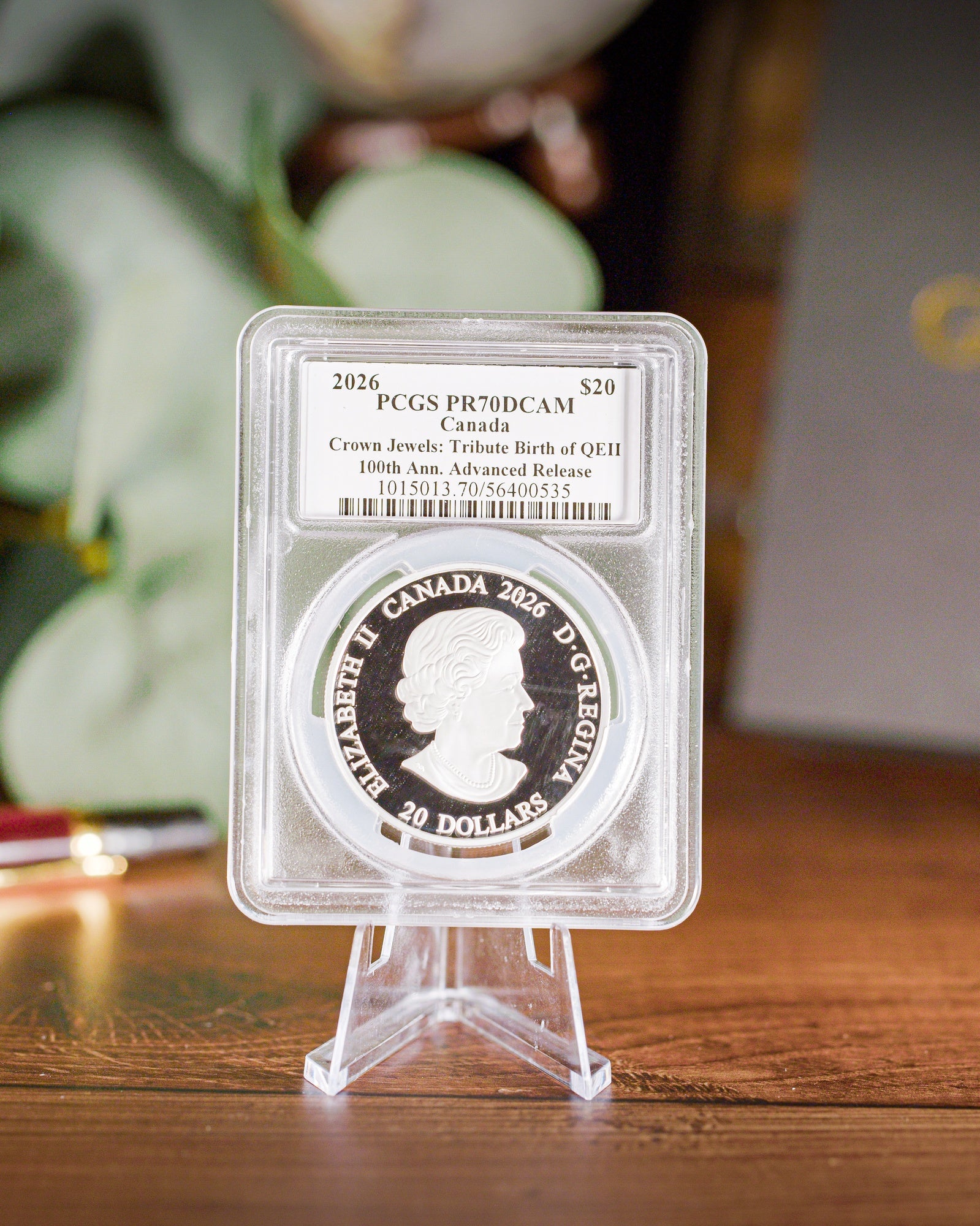 2026 Canada Crown Jewels: Tribute to the 100th Anniversary of the Birth of Queen Elizabeth II 1 oz Silver PCGS PR70 Deep Cameo Advanced Release Steven Rosati Autographed