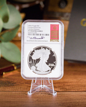 2026 P 1 oz Silver Eagle Coin NGC PR70 Ultra Cameo Advanced Releases Kenneth Bressett Autographed