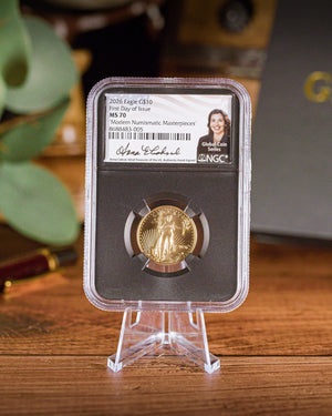 2026 1/4 oz American Gold Eagle | MS70 First Day of Issue | Anna Escobedo Cabral Autographed | Modern Numismatic Masterpieces Label