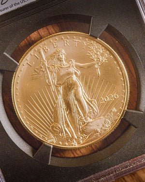 2026 1 oz American Gold Eagle | MS70 First Day of Issue | Anna Escobedo Cabral Autographed | Modern Numismatic Masterpieces Label