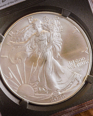 2026 1 oz American Silver Eagle | MS70 First Day of Issue "Modern Numismatic Masterpieces" | Anna Escobedo Cabral Autographed