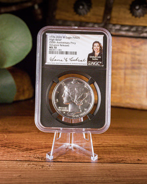 1776-2026-W High Relief Palladium Eagle | 250th Anniversary Liberty Bell Privy | NGC Advanced Release MS70 | Anna Cabral Autographed | Global Coin Series