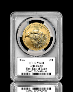 2026 $50 American Gold Eagle | MS70 First Day of Issue | Stephanie Sabin Autographed