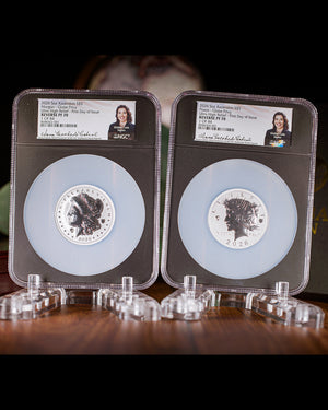 2026 5oz Morgan & Peace Dollar Set | NGC Reverse PF70 First Day of Issue | Anna Escobedo Cabral Autographed
