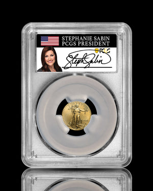 2026 $5 American Gold Eagle | MS70 First Day of Issue | Stephanie Sabin Autographed | Modern Numismatic Masterpieces Label