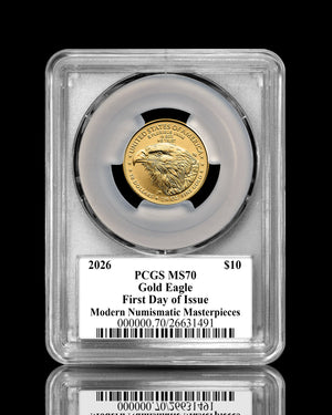 2026 $10 American Gold Eagle | MS70 First Day of Issue | Stephanie Sabin Autographed | Modern Numismatic Masterpieces Label