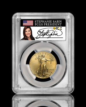 2026 $25 American Gold Eagle | MS70 First Day of Issue | Stephanie Sabin Autographed | Modern Numismatic Masterpieces Label