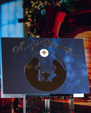 Genuine 24-Karat Gold Star Christmas Card | Treasure to Remember | Nativity