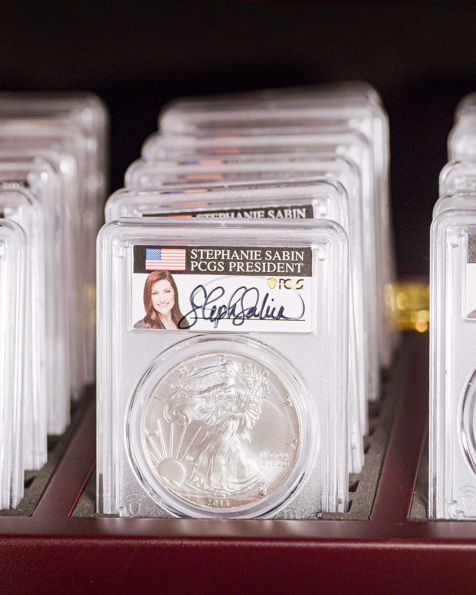 2006-2025 19-Piece Burnished American Silver Eagle Set | PCGS Modern Numismatic Masterpieces | Stephanie Sabin Autographed SP70
