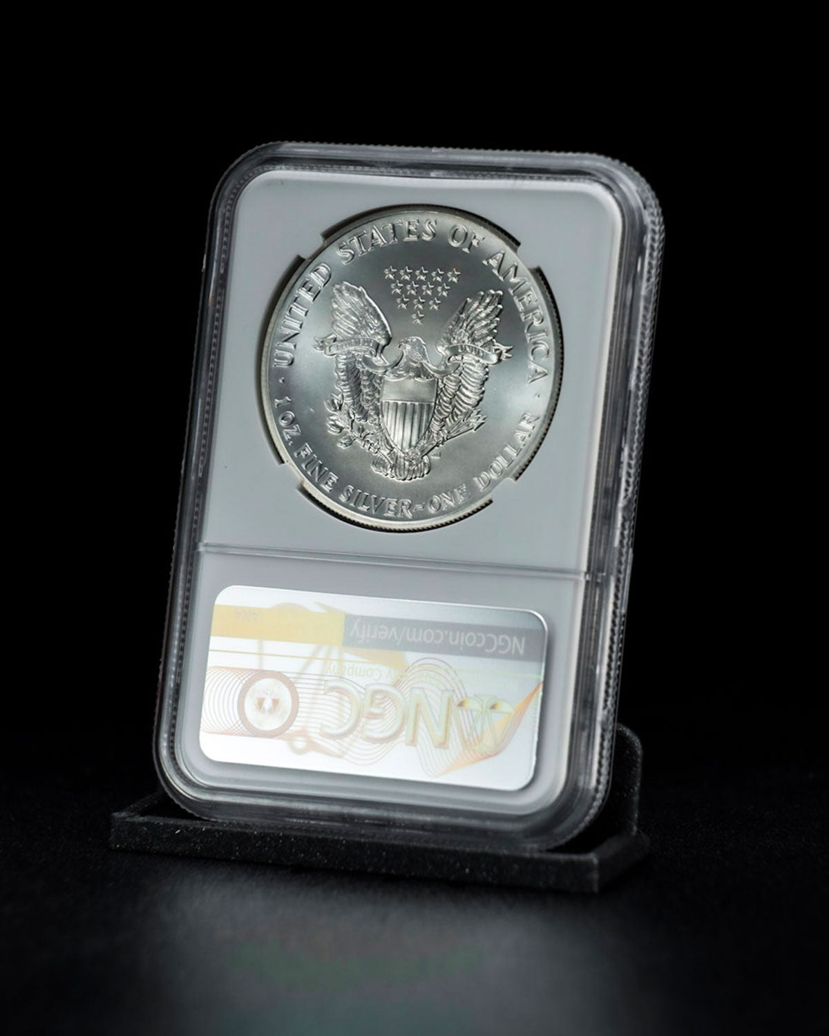 1989 S$1 Eagle | Mint Error MS69 Obverse Struck | David Motl Autographed