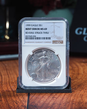 1999 Silver Eagle | Mint Error MS69 Reverse Struck Thru