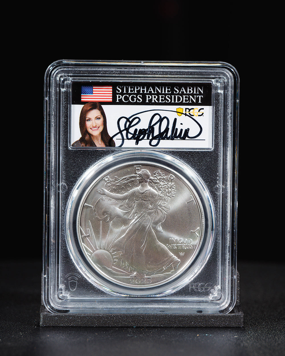 2025 Silver Eagle $1 | First Day of Issue PCGS MS70 | Stephanie Sabin Autographed