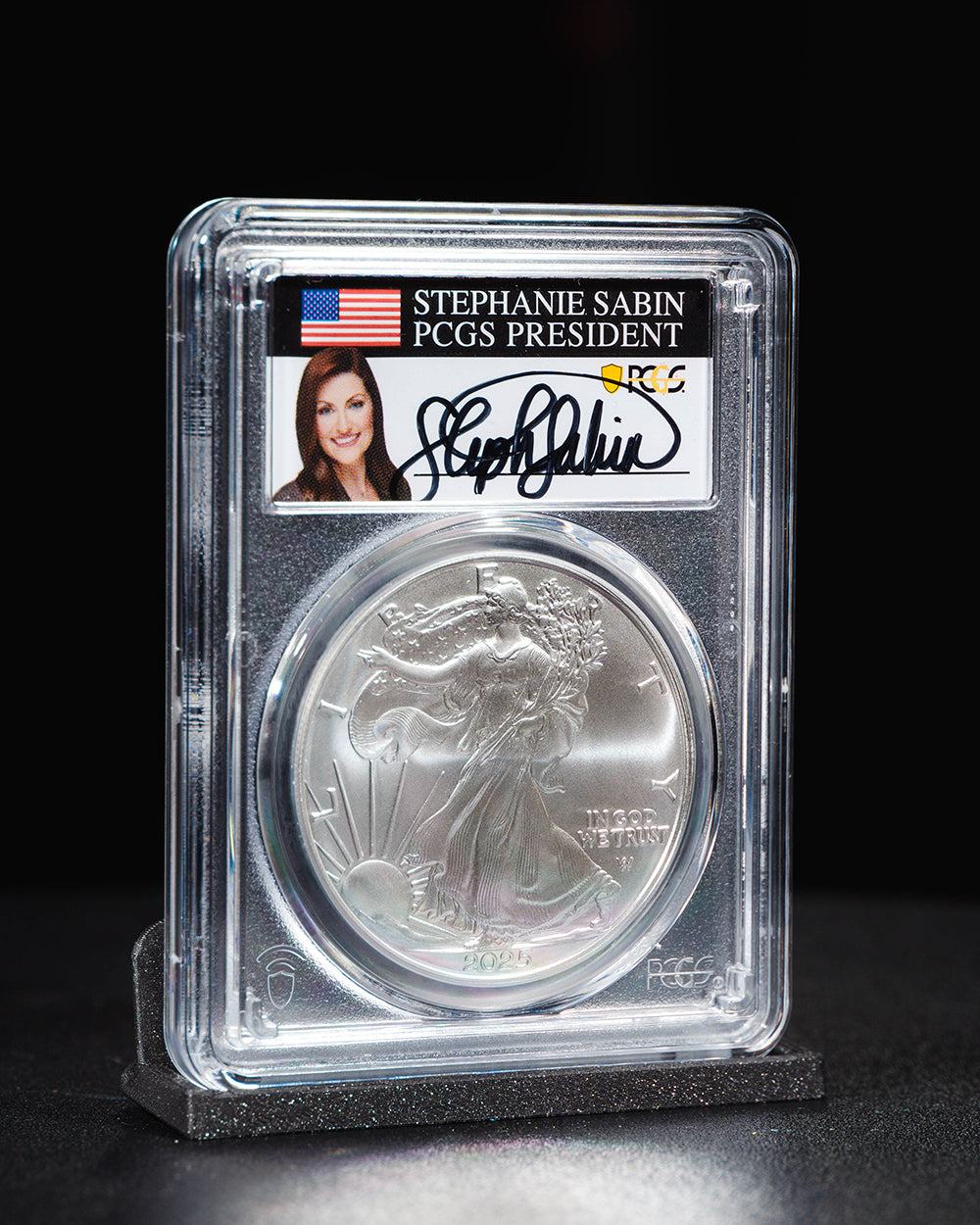 2025 Silver Eagle $1 | First Day of Issue PCGS MS70 | Stephanie Sabin Autographed