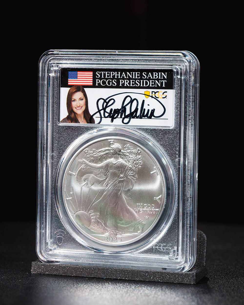 2025 Silver Eagle $1 | First Day of Issue PCGS MS70 | Stephanie Sabin Autographed