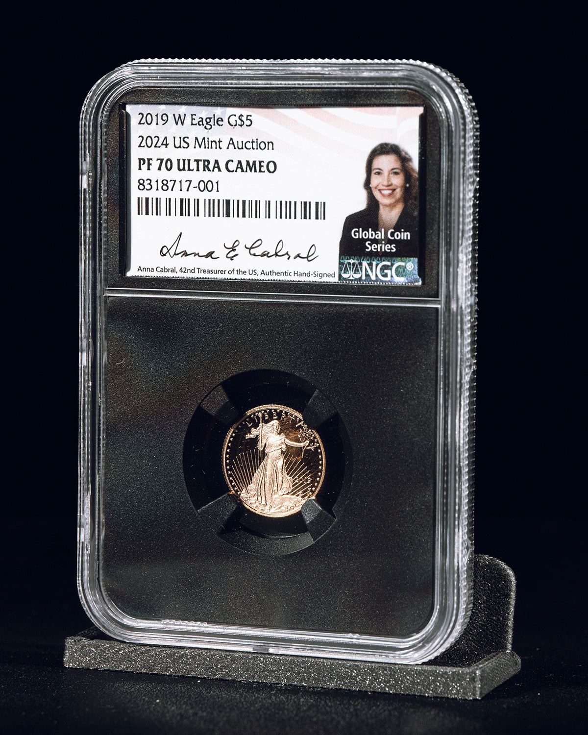 2019 W Eagle G$5 | 2024 US Mint Auction PF70 Ultra Cameo | Anna Cabral Autographed