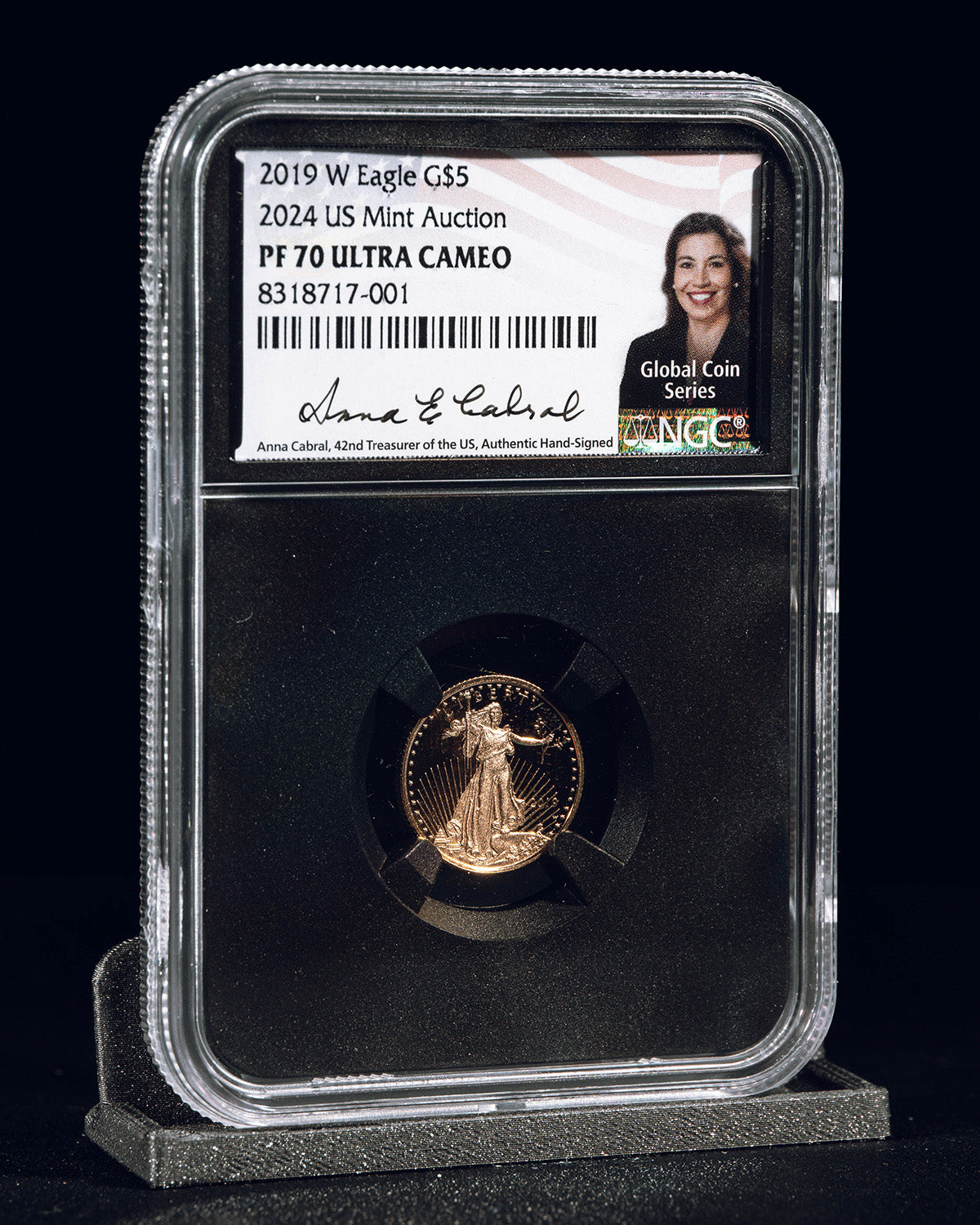 2019 W Eagle G$5 | 2024 US Mint Auction PF70 Ultra Cameo | Anna Cabral Autographed