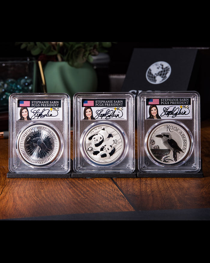 2022 3pc Silver Global Coin Set | Stephanie Sabin Autographed
