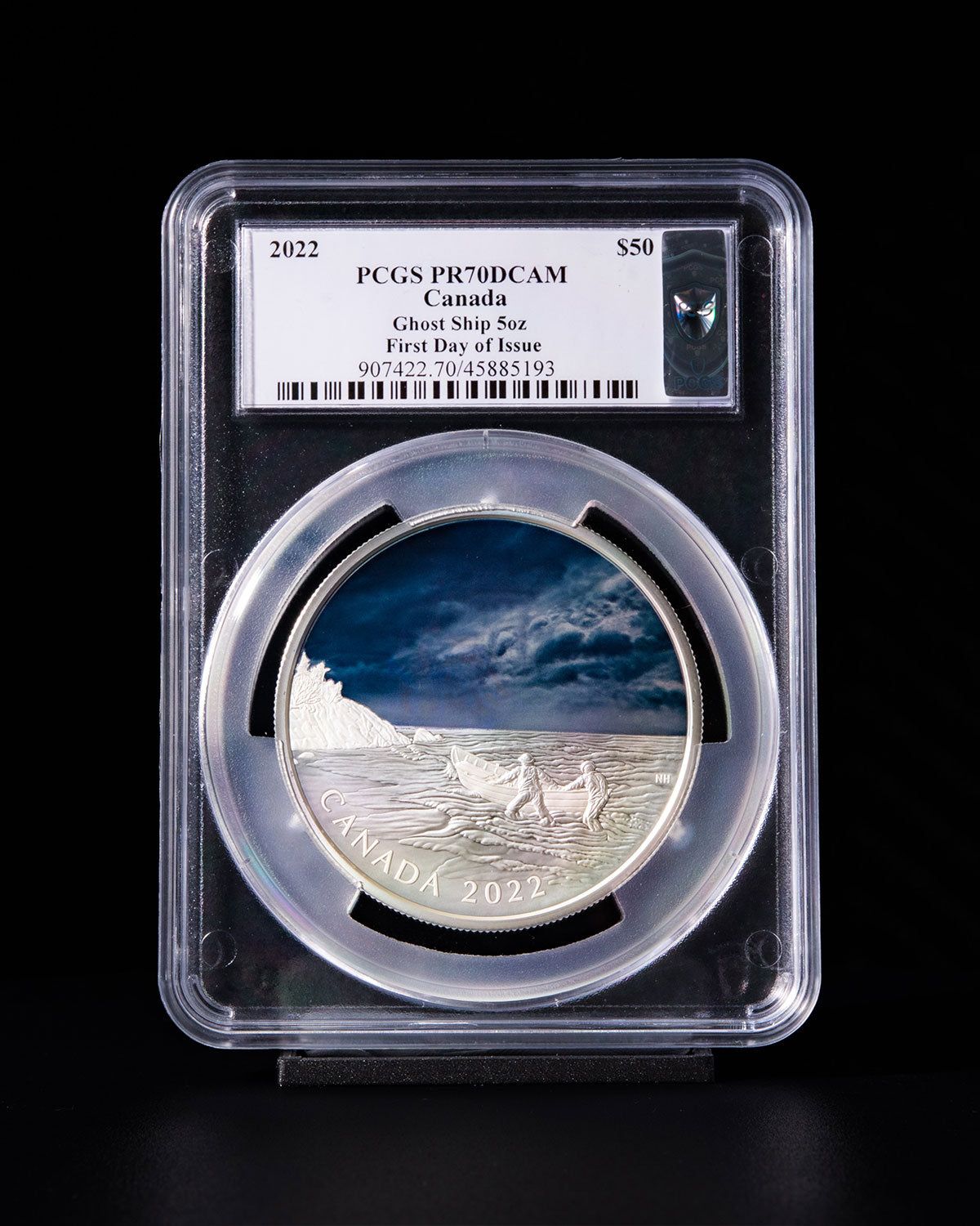 2022 $50 5oz Canada Ghost Ship | First Day of Issue PCGS PR70DCAM | Susanna Blunt Autographed