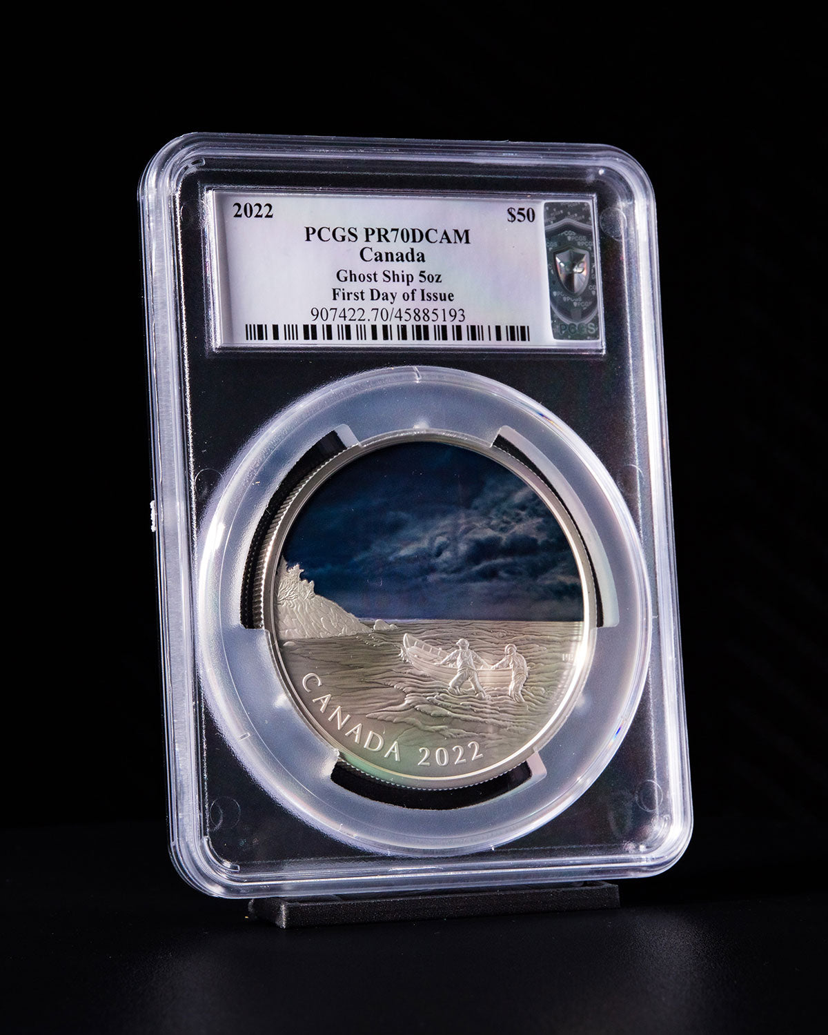 2022 $50 5oz Canada Ghost Ship | First Day of Issue PCGS PR70DCAM | Susanna Blunt Autographed