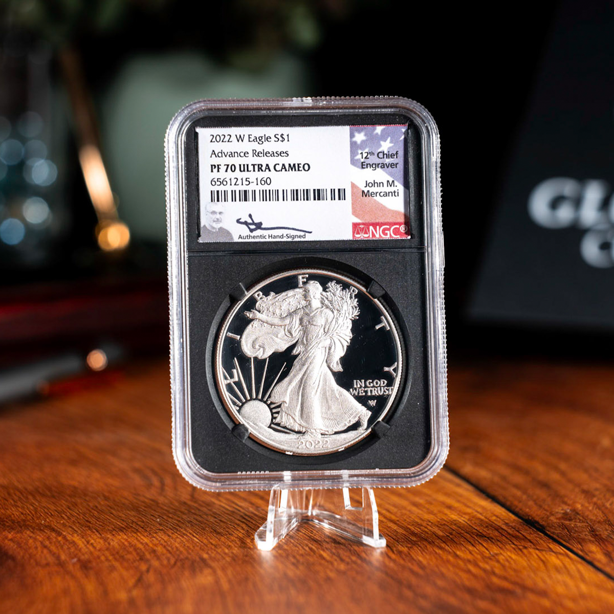 Silver Coin | $1 Silver Eagle | 2022 | Advanced Releases PF70 Ultra Cameo  NGC | John Mercanti Autographed