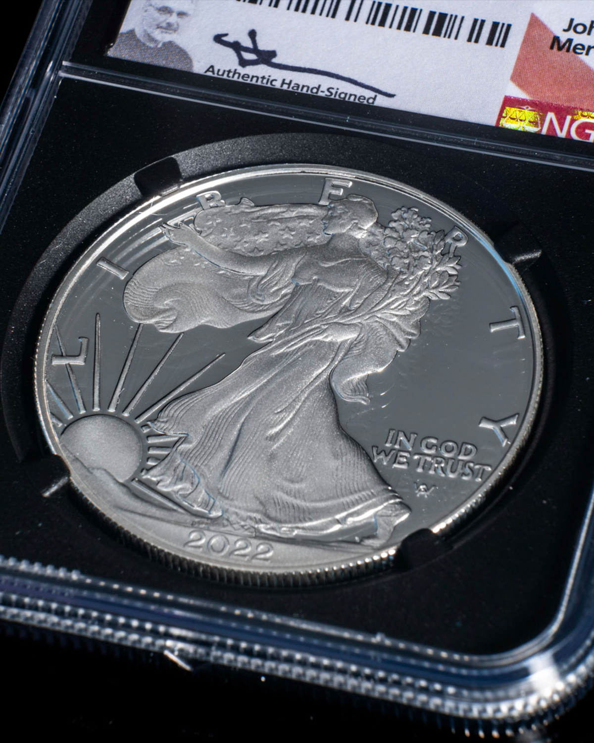 2022 W $1 Silver Eagle | Advanced Releases PF70 Ultra Cameo NGC | John Mercanti Autographed