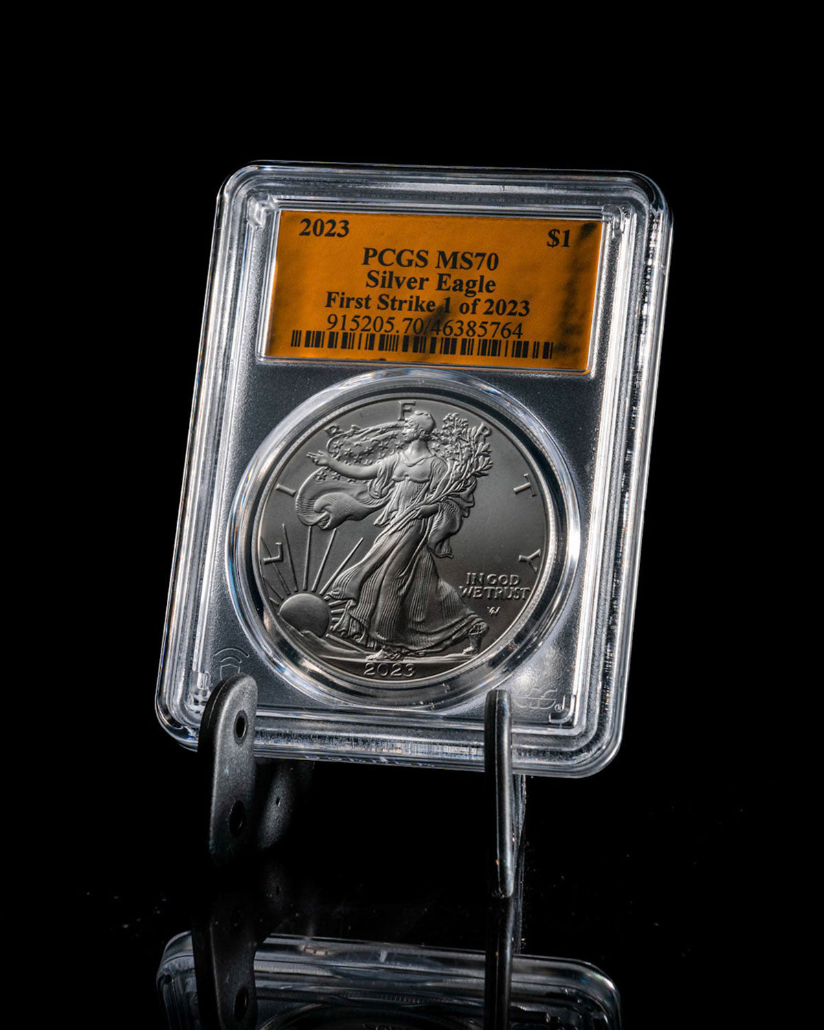 2023 1oz Silver Eagle | First Strike MS70 PCGS Special Gold Label