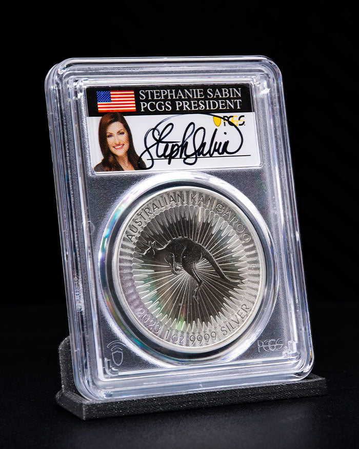 Silver World Coin | 3pc Silver Global Coin Set | MS70 PCGS | Stephanie  Sabin Autographed | 2023