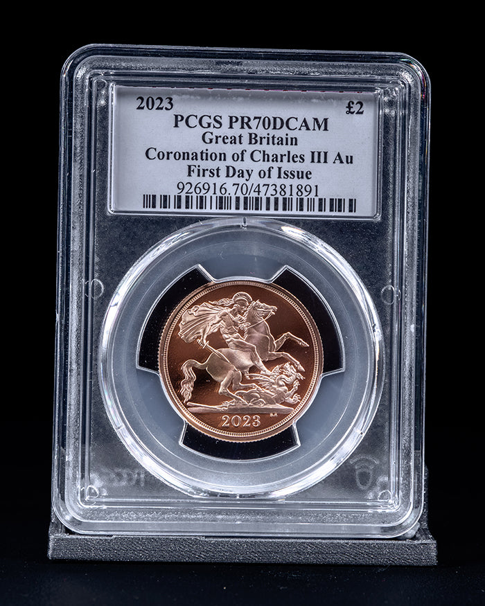 2023 4pc Coronation of Charles III Au Set | First Day of Issue PCGS PR70 Deep Cameo | Susanna Blunt Autographed