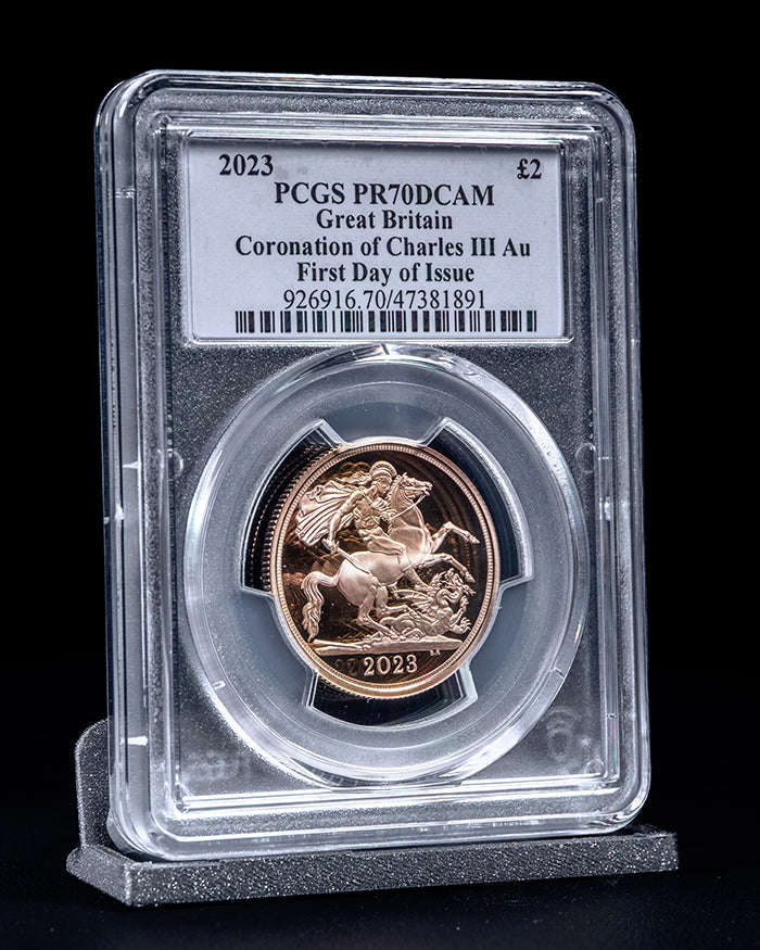 2023 4pc Coronation of Charles III Au Set | First Day of Issue PCGS PR70 Deep Cameo | Susanna Blunt Autographed