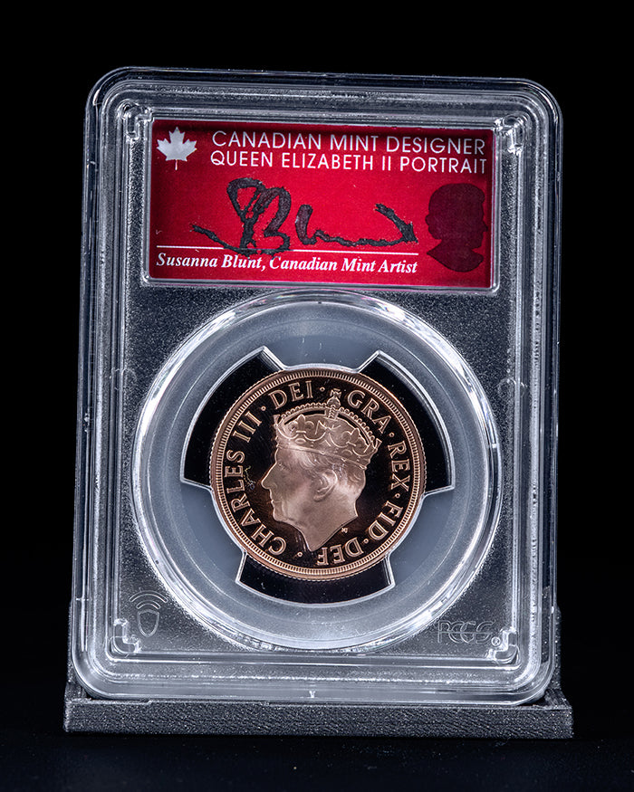 2023 4pc Coronation of Charles III Au Set | First Day of Issue PCGS PR70 Deep Cameo | Susanna Blunt Autographed