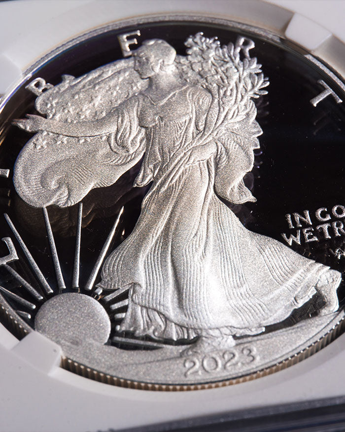 2023 "S" Silver Eagle | Advanced Releases NGC PR70 Ultra Cameo | Kenneth Bressett Autographed