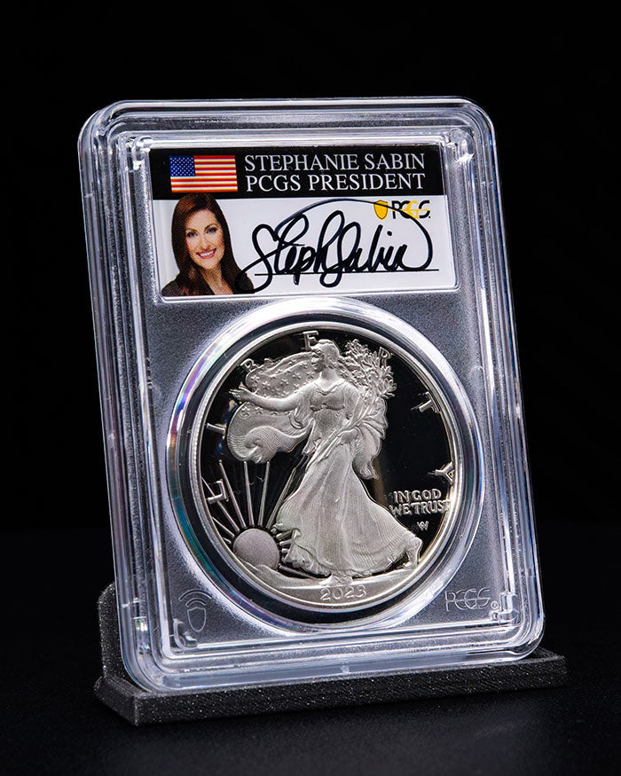 2023 Silver Eagle | Advanced Release PR70 PCGS | Stephanie Sabin Autographed