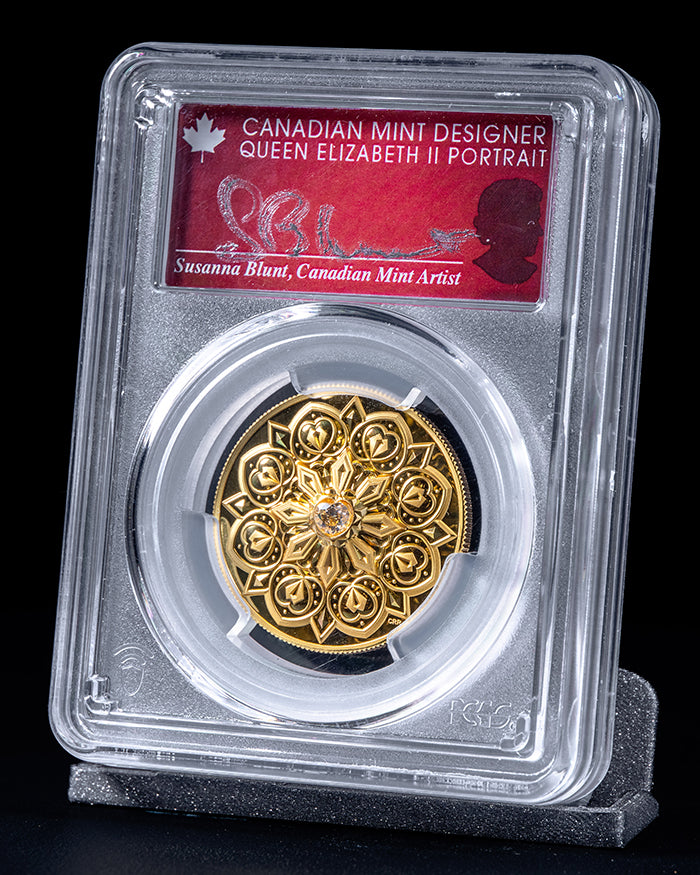 2023 $200 Canada De Beers Ideal Heart Ultra High Relief | First Day of Issue PCGS PR70 Deep Cameo | Susanna Blunt Autographed