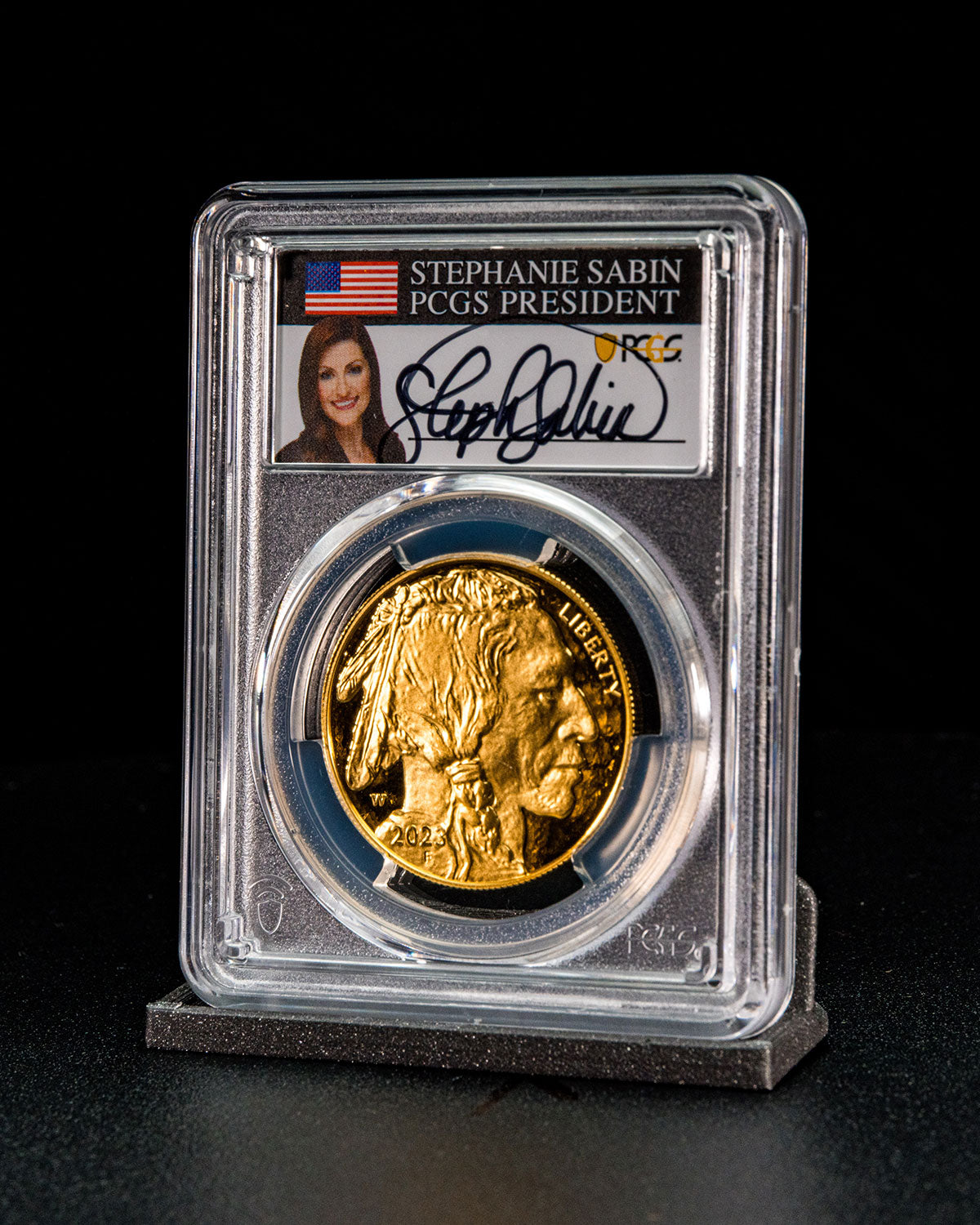 2023 $50 W Gold Buffalo | Advanced Release PR70 PCGS | Stephanie Sabin Autographed