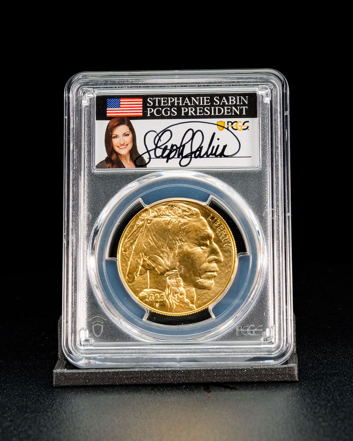 2023 $50 W Gold Buffalo | First Day of Issue MS70 PCGS | Stephanie Sabin Autographed