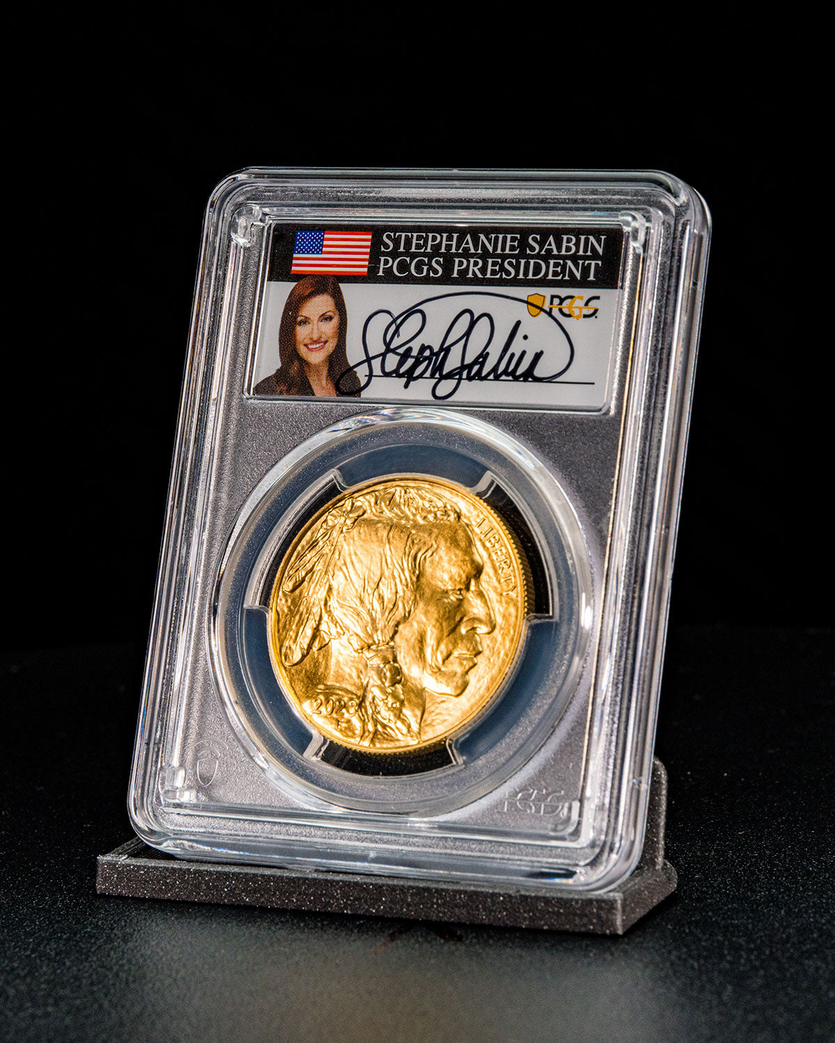 2023 $50 W Gold Buffalo | First Day of Issue MS70 PCGS | Stephanie Sabin Autographed