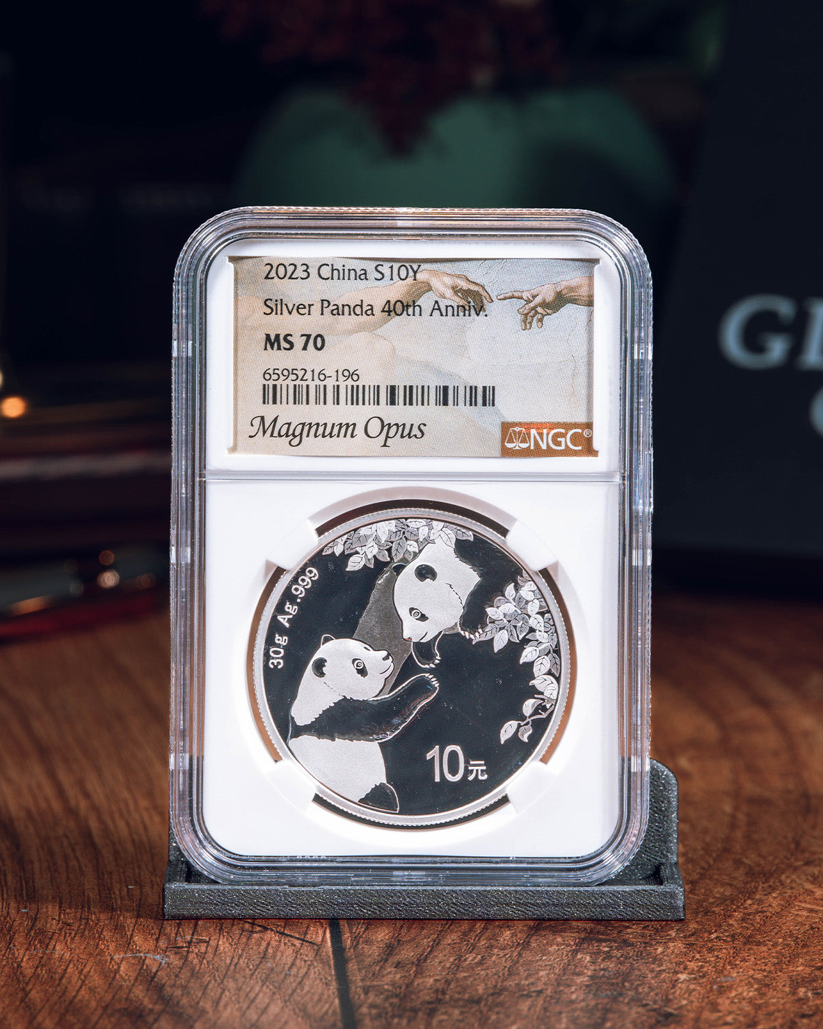 2023 China S 10Y Silver Panda | 40th Anniversary MS70 Magnum Opus