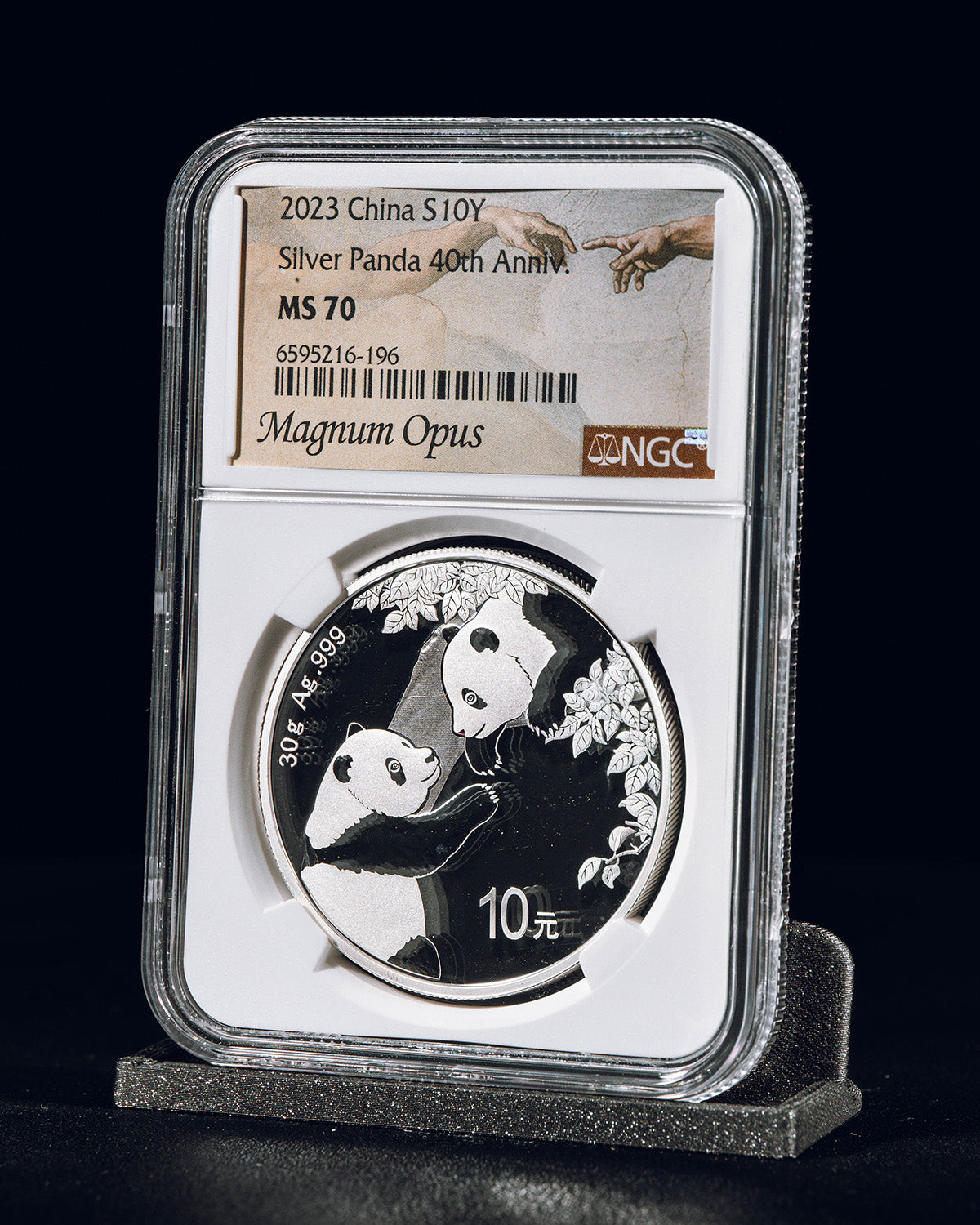 2023 China S 10Y Silver Panda | 40th Anniversary MS70 Magnum Opus