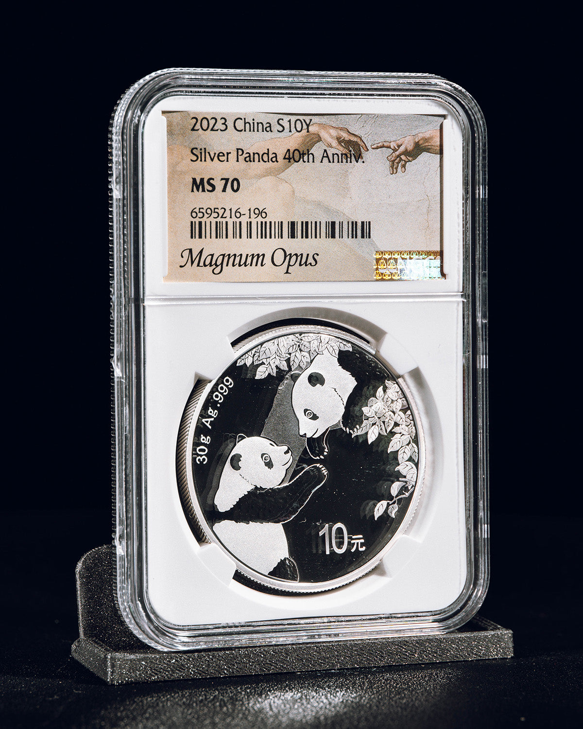 2023 China S 10Y Silver Panda | 40th Anniversary MS70 Magnum Opus