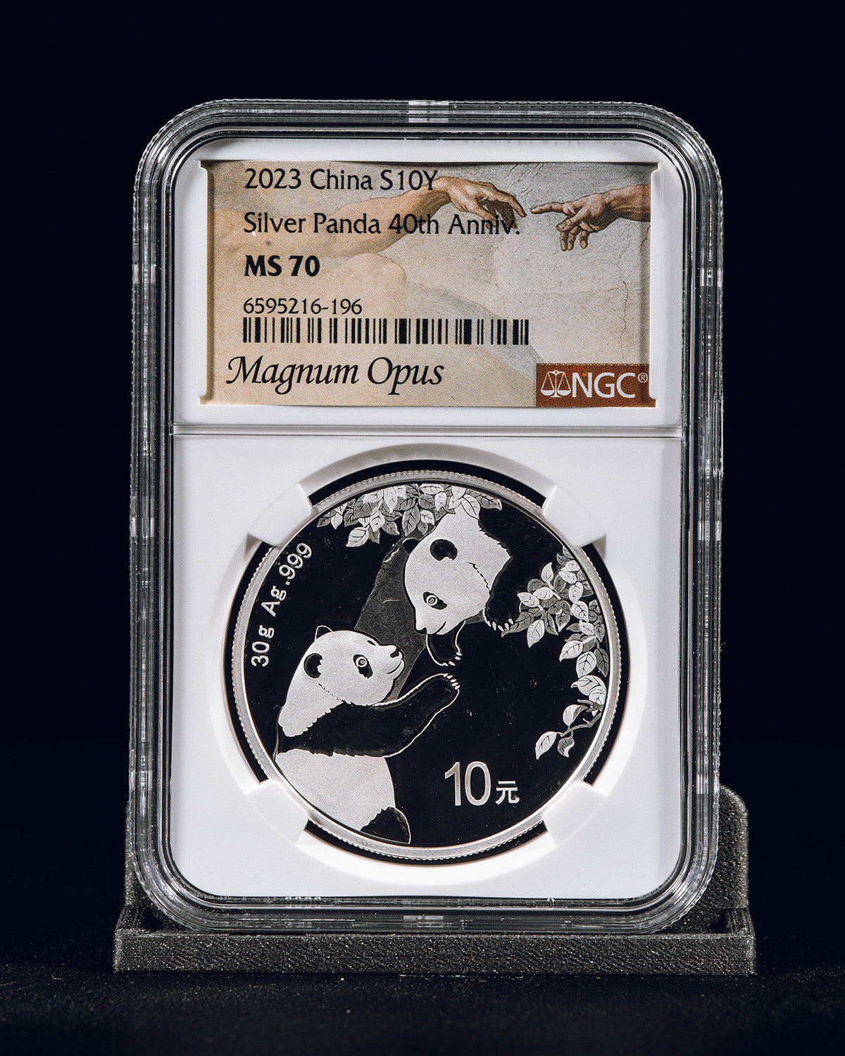 2023 China S 10Y Silver Panda | 40th Anniversary MS70 Magnum Opus