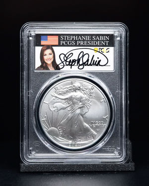 2024 Silver Eagle $1| First Day of Issue PCGS MS70 | Stephanie Sabin Autographed