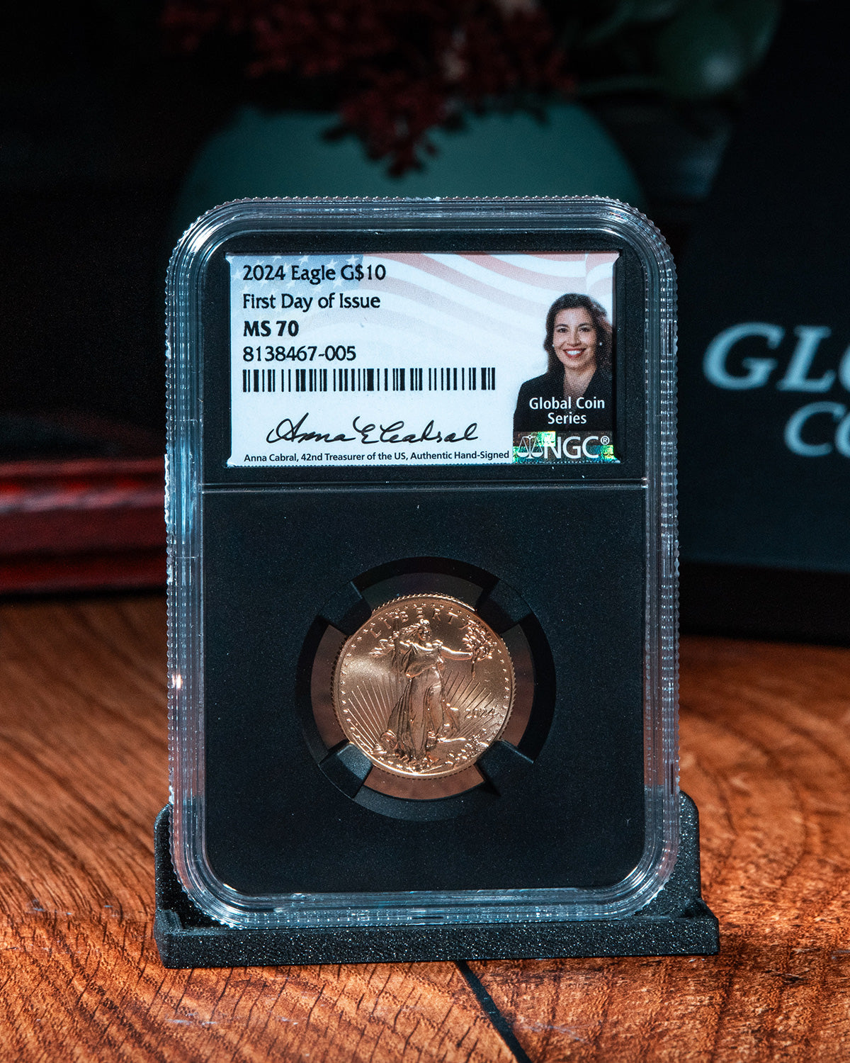 2024 $10 Gold Eagle | First Day of Issue Global Coin Series NGC MS70 | Anna Cabral Autographed