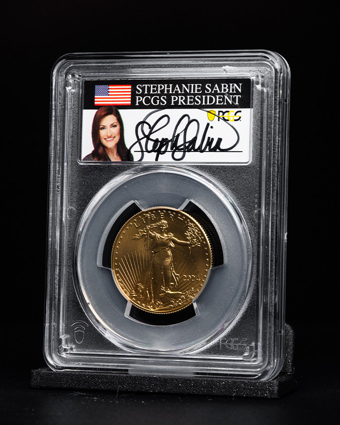 2024 $25 Gold Eagle | First Day of Issue PCGS MS70 | Stephanie Sabin Autographed