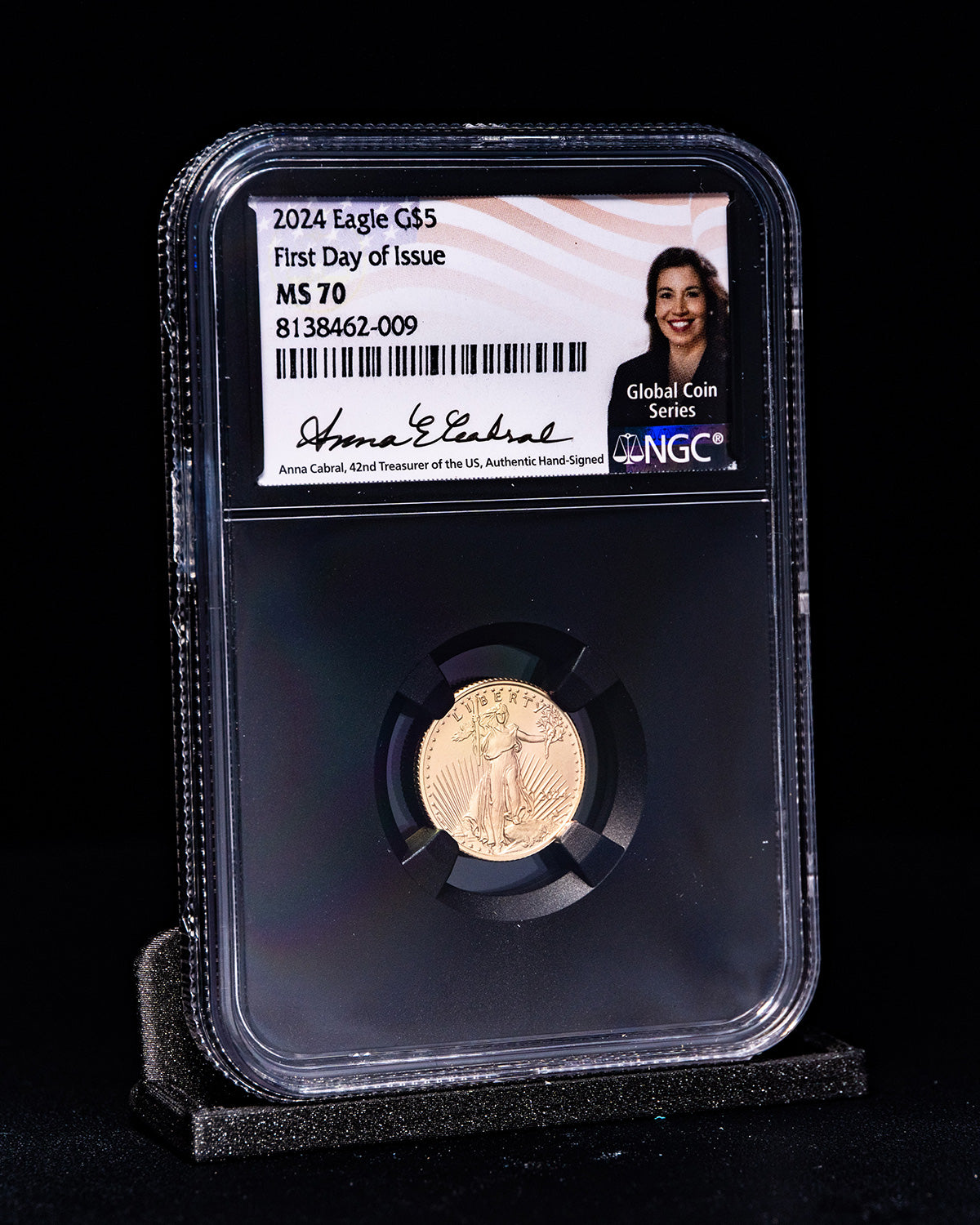 2024 $5 Gold Eagle | First Day of Issue Global Coin Series NGC MS70 | Anna Cabral Autographed