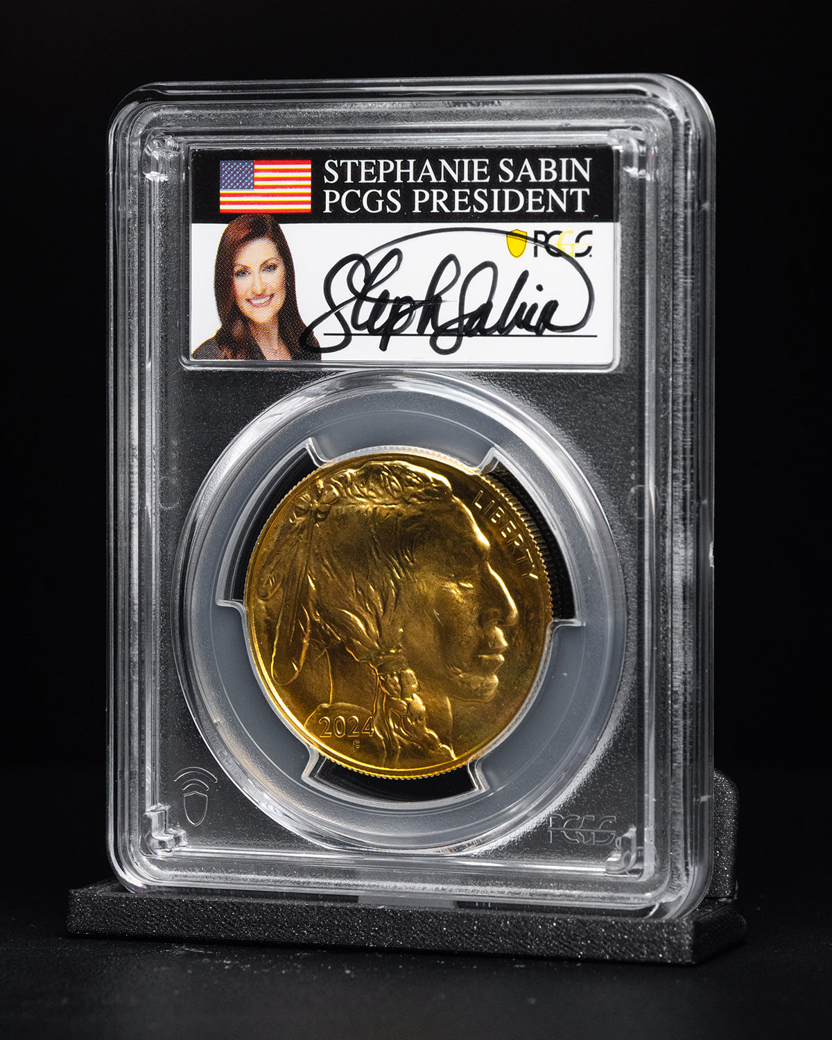 2024 $50 Gold Buffalo | First Day of Issue PCGS MS70 | Stephanie Sabin Autographed