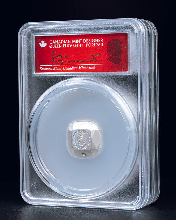 2024 Burnished Silver Ideal Cushion Diamond | First Day of Issue PCGS SP70 | Susanna Blunt Autographed