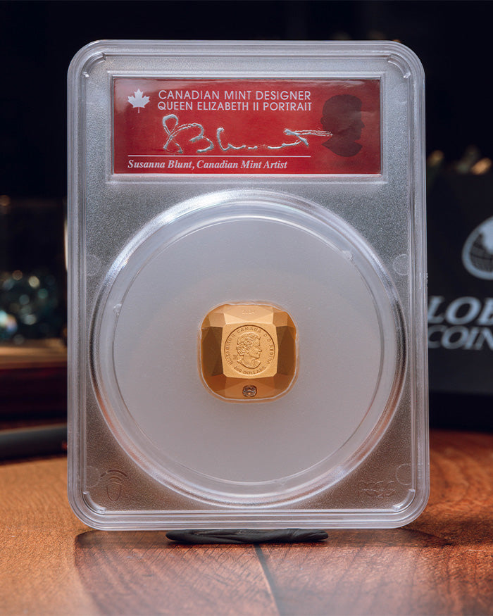 2024 Gold Ideal Cushion Diamond | First Day of Issue PCGS MS70 | Susanna Blunt Autographed